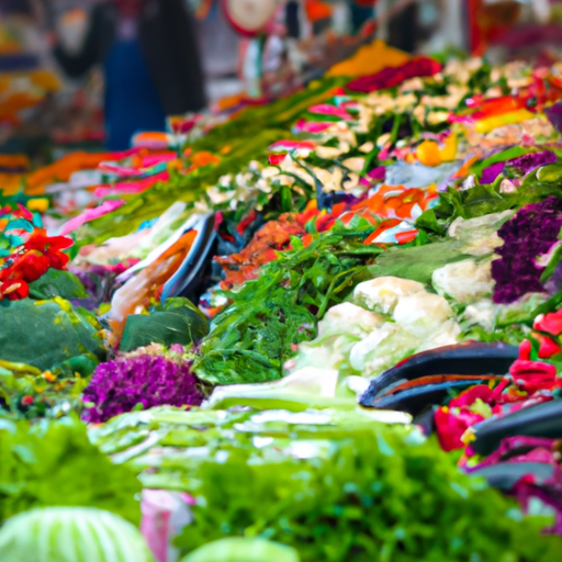 1. A bustling food market in Ankara with a variety of colorful fresh produce
