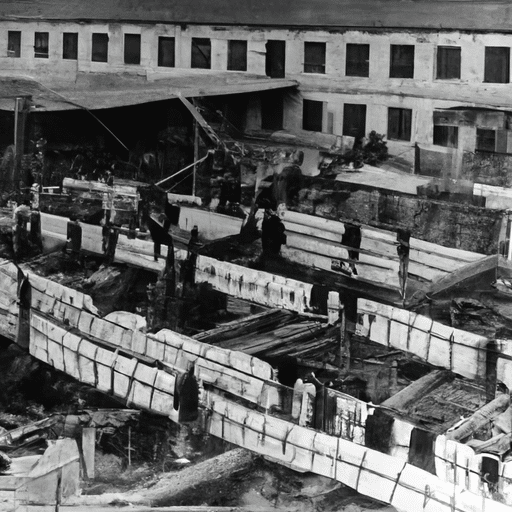 1. An old black and white photo showing the early stages of Denizli's textile industry.
