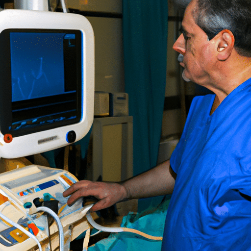 3. A healthcare professional in Diyarbakır using advanced medical equipment for patient diagnosis.