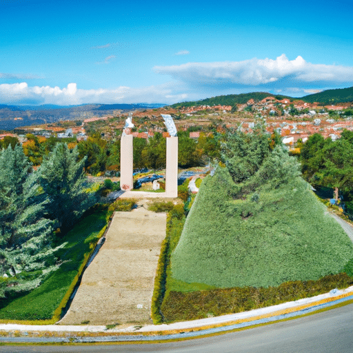 An aerial view of Segmenler Park, depicting its historic monuments amid natural beauty.