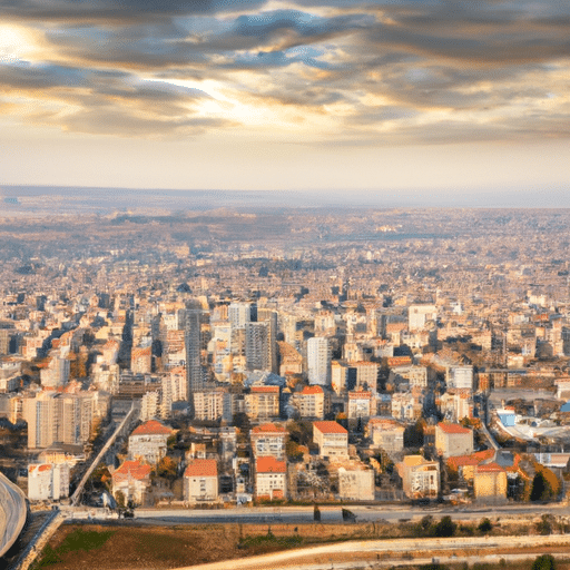 A panoramic view of Gaziantep city showcasing its modern infrastructure and healthcare facilities