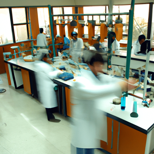 An image depicting a research lab in one of Gaziantep's universities, with students and professors engaged in innovative work.