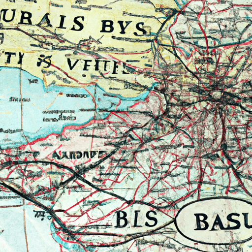 A vintage map showing the strategic location of Bursa in relation to other major cities.