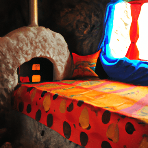 A cozy and rustic interior of a fairy chimney house.