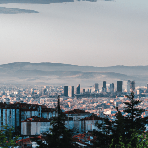A panoramic shot of Ankara's cityscape with the vast natural landscape in the background