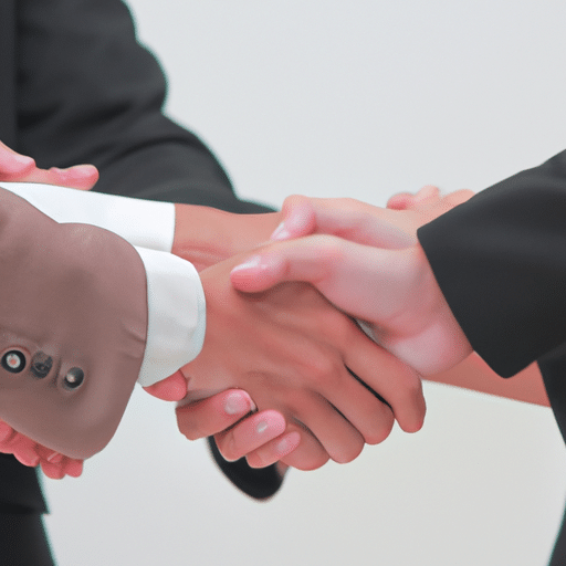 3. A photo of a group of professionals shaking hands, symbolizing the Hub's partnerships with different entities.