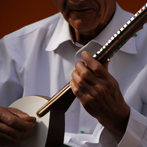 An old musician playing a traditional string instrument in the heart of Diyarbakır