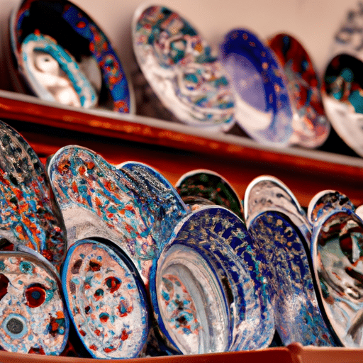 A vibrant display of Denizli's handicrafts at a local market, each piece telling its own unique story.