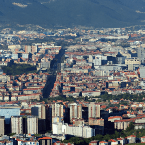 1. An aerial view of Bursa, showcasing its current urban layout and infrastructure.
