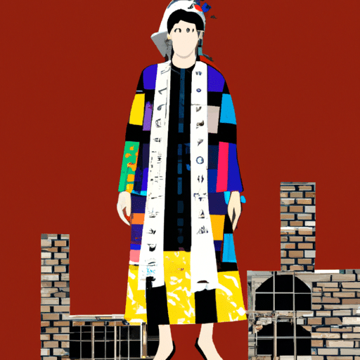 A colorful illustration of various Gaziantep-inspired fashion pieces reflecting the city's culture and history.
