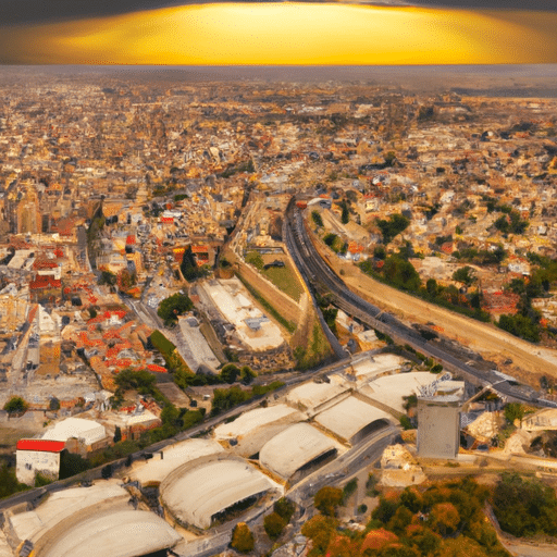 1. A stunning aerial view of Gaziantep, showcasing the city's unique blend of modern and traditional architecture.