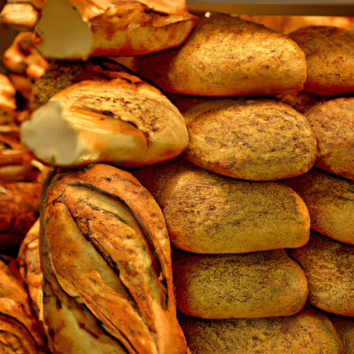 1. A picture of a traditional Turkish bakery with a variety of breads on display