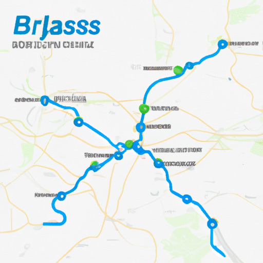 A detailed map of Bursa's transportation network highlighting important stations and routes.