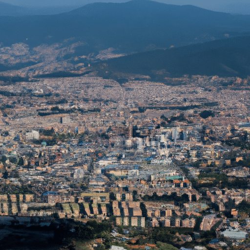 An aerial view of Bursa, highlighting its strategic location at the crossroads of major trade routes.