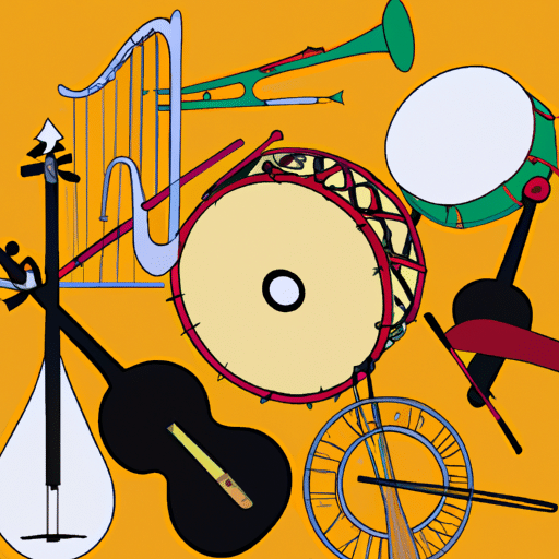 An illustration of the various musical instruments used in Gaziantep