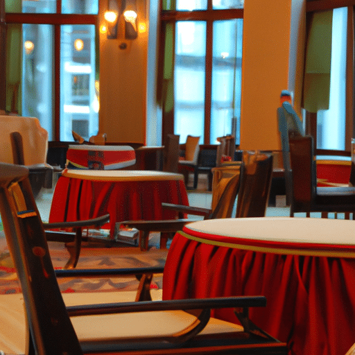 A warm and welcoming lobby scene in an Erzurum historic hotel.