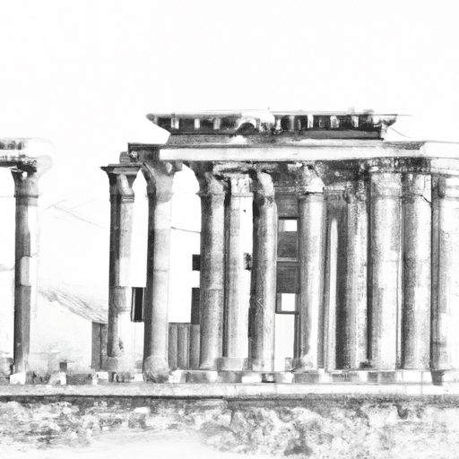 A detailed sketch of the Temple of Artemis, highlighting its grandeur and architectural design