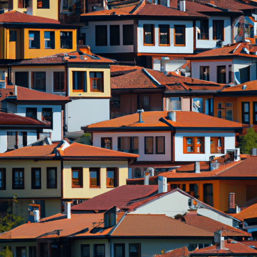 A picturesque view of colorful and historical houses in the Odunpazarı District.