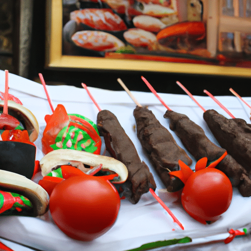 A close-up shot of Adana's unique local products like the renowned Adana kebab and handmade crafts.