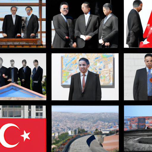 A photo montage of diplomatic meetings involving representatives from Bursa.