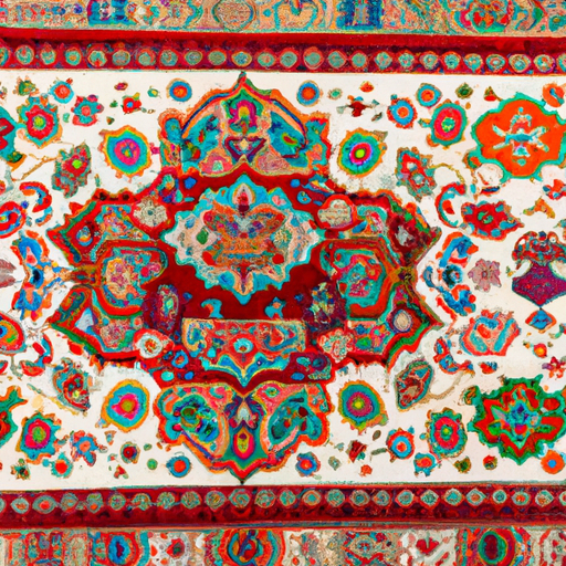A close-up image showing the intricate details of a traditional Denizli rug.
