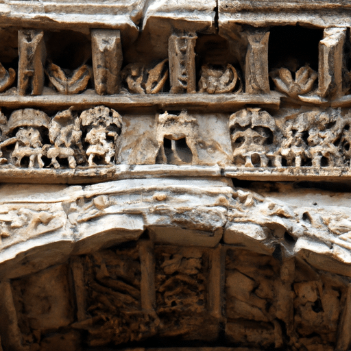 5. An up-close image of the intricately carved details on Hadrian's Gate.