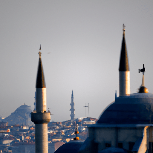 1. A panoramic photo capturing the Istanbul skyline, punctuated by the impressive domes and towering minarets of Ottoman mosques.