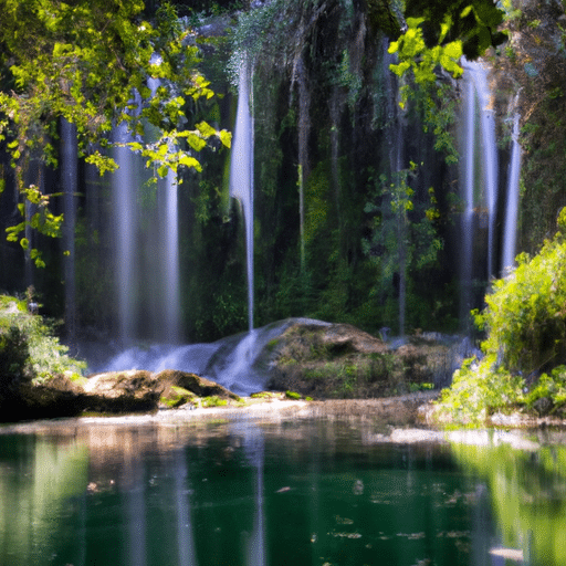 3. An image capturing the serene beauty of Kurşunlu Waterfall surrounded by a lush green forest.