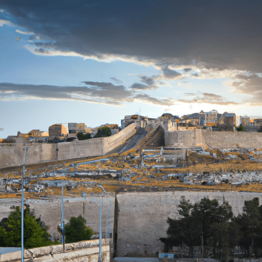 A panoramic view of Gaziantep's ancient city walls, showcasing their expansive stretch and intricate design.