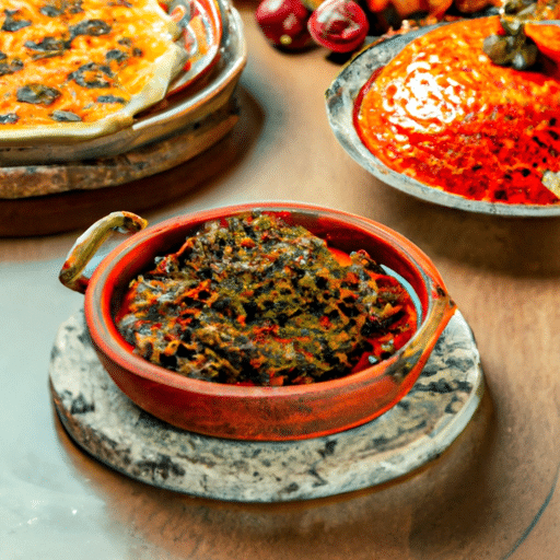 3. A close-up shot of a traditional Diyarbakır dish, showing the intricate preparation and vibrant colors.