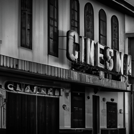 1. A black and white image of an old cinema in Eskişehir, reflecting the city's historical connection with film.