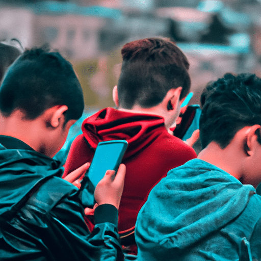 3. A photo of young people in Diyarbakır using their smartphones for social media.