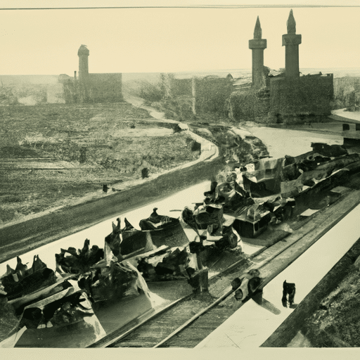 1. A vintage photograph of Diyarbakır showing the early stages of its transportation infrastructure