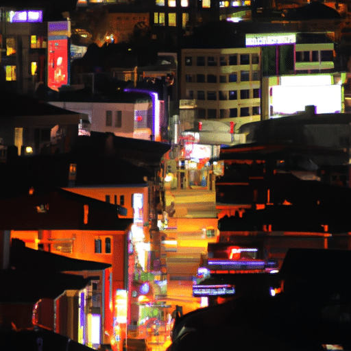 3. A lively night scene from Eskişehir, featuring the city's bustling nightlife during a citywide event.
