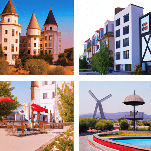 3. A collage of various accommodation options in Eskişehir, ranging from traditional guesthouses to modern hotels.