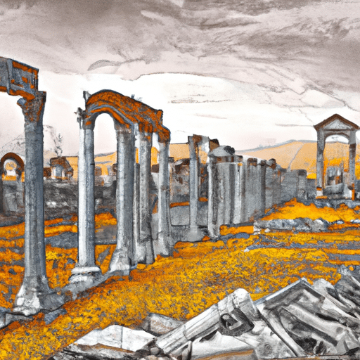 An illustration of the ancient ruins, showcasing the rich historical heritage of Denizli