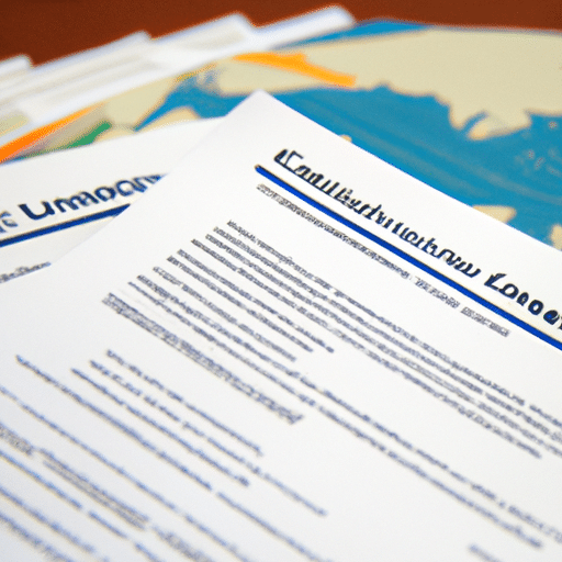A photo of application forms for the cultural exchange program, with a world map in the background.