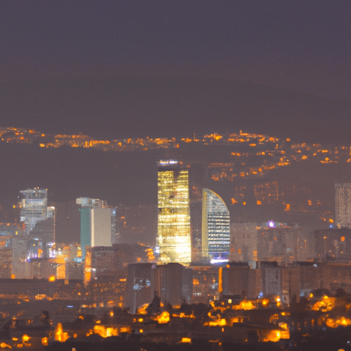 1. A panoramic night view of Ankara, showcasing the city's dazzling lights.