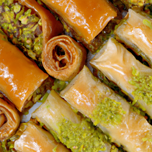 5. A selection of Turkish desserts, including the famous Baklava and Lokum, artistically presented.
