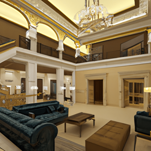 A grandiose view of the lobby in one of Erzurum's luxury hotels, demonstrating the opulence you can enjoy.