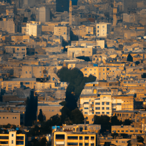 An aerial view of Gaziantep, capturing the blend of historic structures and modern buildings.