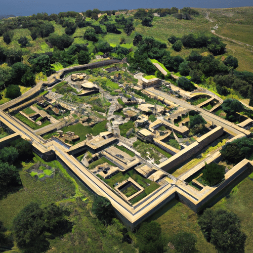 1. An aerial view of the sprawling archaeological site of ancient Troy