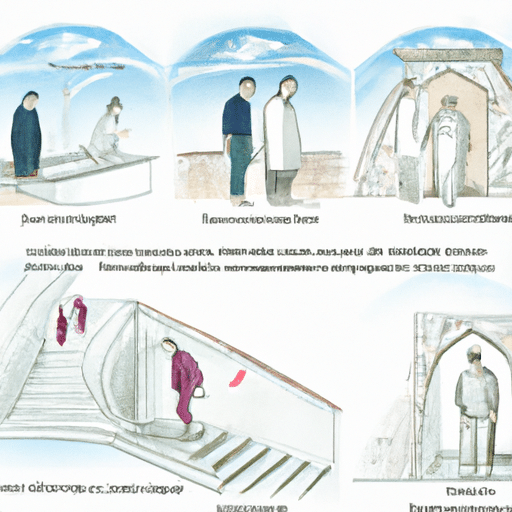 3. An illustration showing the step-by-step process of a hammam experience.