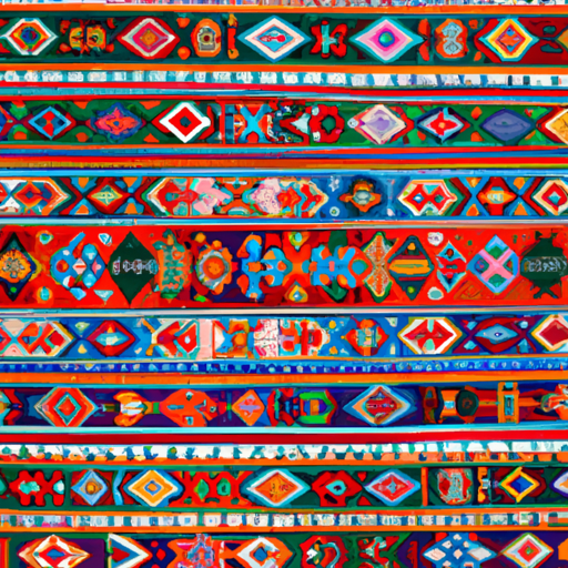 An image showcasing the vibrant colors and intricate designs of a traditional Kilim rug